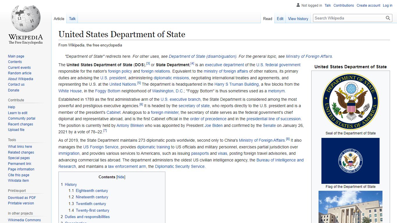 United States Department of State - Wikipedia